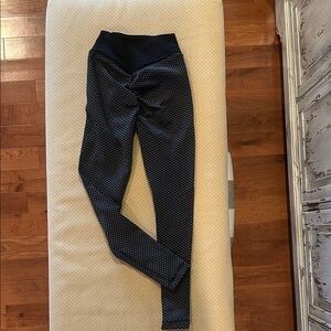 Black Textured Women’s Leggings runs small